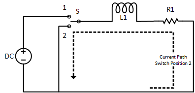 Inductor charging and discharging circuit for RL analysis 