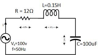 RLC Series Circuit Example with solution