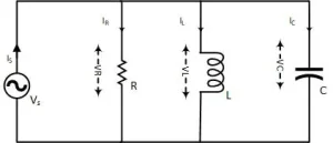 RLC Parallel example circuit diagram