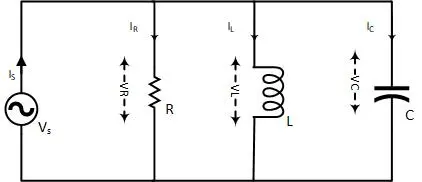 RLC Parallel example circuit diagram