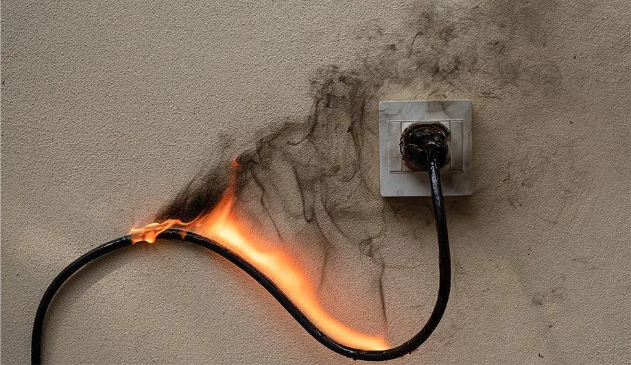 Dangerous electrical fire from socket