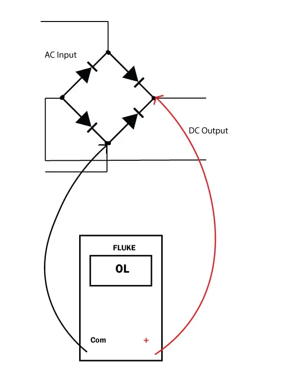 Testing Bridge rectifier with digital multimeter